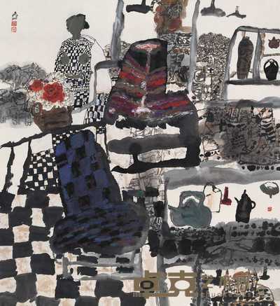 张修竹 月过中秋 镜心 83×75cm